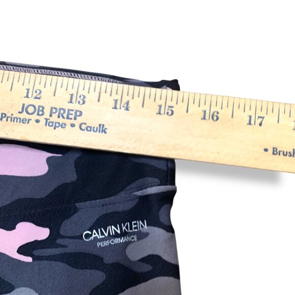 Calvin Klein Performance Leggings Lot of 2 Camouflage Pink Blue Gray Wicking LG - Picture 2 of 16